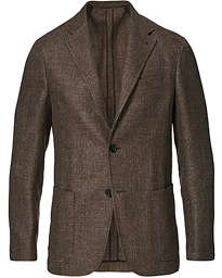  Unconstructed Linen Blazer Brown