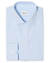  Slim Fit Micro Striped Dress Shirt Light Blue