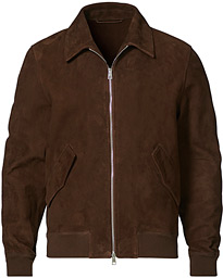  Suede Zip Blouson Dark Brown