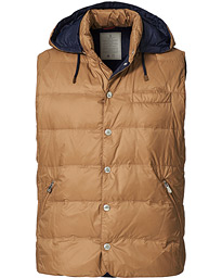  Hooded Down Vest Beige