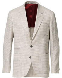  Linen/Silk Patch Pocket Blazer Beige