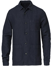  Robert Linen Overshirt Dark Blue