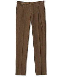  Gent Fit Linen Blend Trousers Brown