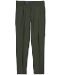  Gentleman Fit Wool Trousers Dark Green