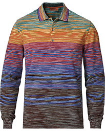  Space-Dye Long Sleeve Polo Multicolor