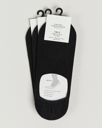  3-Pack True Cotton Invisible Socks Black