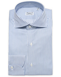  Milano Slm Fit Striped Poplin Shirt White/Blue
