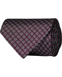  Printed Micro Pattern Silk Tie Burgundy