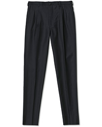  Tapered Wool/Cashmere Gabardine Trousers Navy