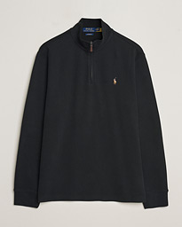  Double Knit Jaquard Half Zip Sweater Black