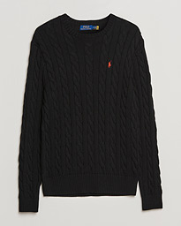  Cotton Cable Pullover Black