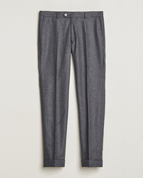  Denz Turn Up Flannel Trousers Grey Melange