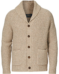  Wool Knitted Shawl Cardigan Oatmeal Heather