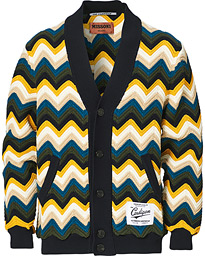  Zig Zag Knit Cardigan Navy/Cream