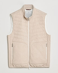  Cashmere Quilted Vest Beige