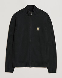  Watch Full Zip Wool Cardigan Black