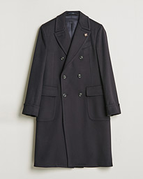  Ulster Double Breasted Wool Coat Navy