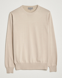  Cotton Crew Neck Pullover Beige