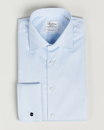  Fitted Body X-Long Sleeve Double Cuff Shirt Light Blue