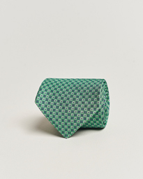  3-Fold Printed Silk Tie Light Green
