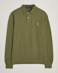  Slim Fit Long Sleeve Polo Dark Sage