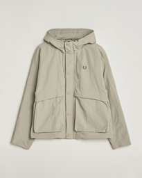  Cropped Ripstop Hooded Jacket Warm Grey