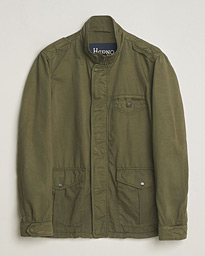  Washed Cotton/Linen Field Jacket Military