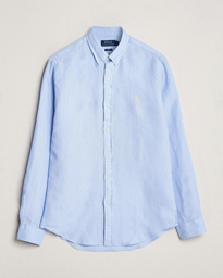  Slim Fit Linen Button Down Shirt Blue Hyacinth