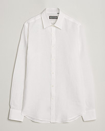  Slim Fit Linen Sport Shirt White