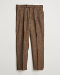  Fritz Wool Pleated Trousers Orange Brown