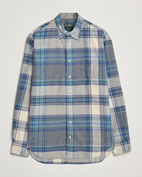  Button Down Indian Madras Shirt Blue Check