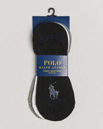  3-Pack No Show Big Pony Pony Socks Black/White/Grey