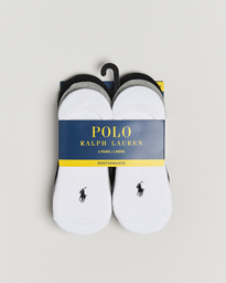  6-Pack No Show Big Pony Pony Socks Black/White/Grey