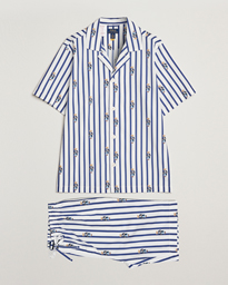  Cotton Short Pyjama Set Striped Blue