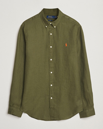  Slim Fit Linen Shirt New Olive