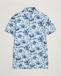  Cotton Pique Printed Polo Shirt Blue