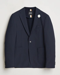 Hanry Seersucker Patch Pocket Blazer Dark Blue