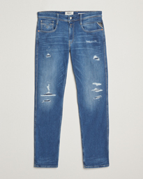  Anbass Distressed Super Stretch Bio Jeans Medium Blue