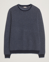  Cashmere Pattern Crewneck Navy