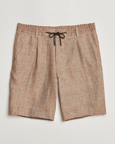 BOSS CAMEL Peet Linen Drawstring Shorts Medium Beige