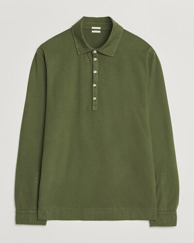 Massimo Alba Raya Long Sleeve Polo Moss Green