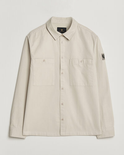 Belstaff Outpost Cotton Herringbone Overshirt Pale Stone
