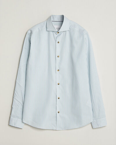 Eton Casual Fit Signature Oxford Striped Shirt Mid Blue