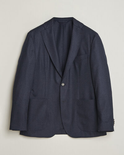 Eton Wool Flannel Soft Jacket Navy Blue