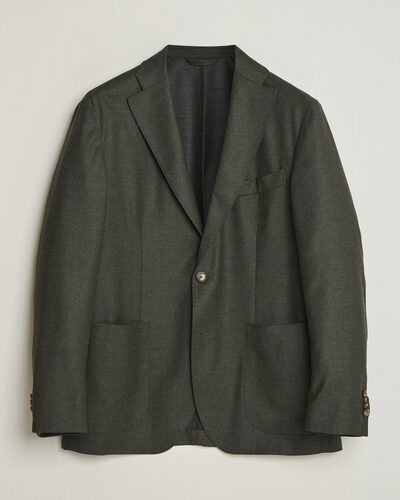 Eton Wool Flannel Soft Jacket Dark Green