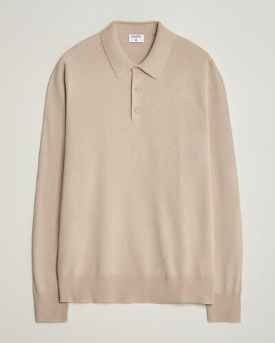 Filippa K Knitted Polo Shirt Pearl Beige