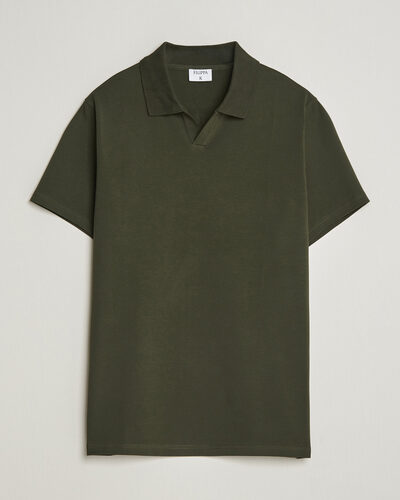 Filippa K Soft Lycra Polo T-Shirt Night Green
