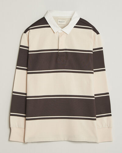 Gant Striped Rugger Charred Wood Brown