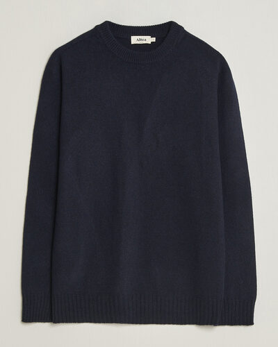 Altea Wool/Cashmere Crew Neck Pullover Navy