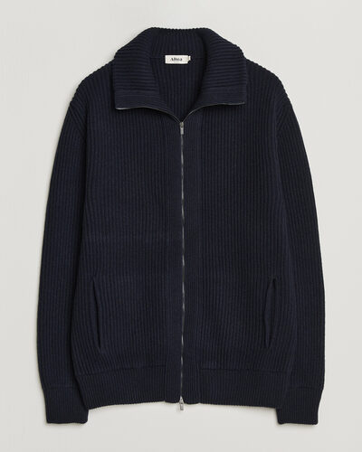 Altea Rib Wool Bomber Cardigan Navy